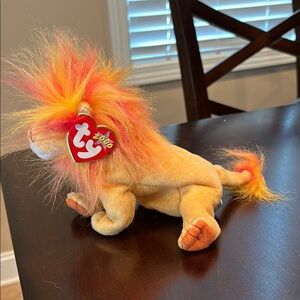 Ty Plush Lion with Vibrant Mane